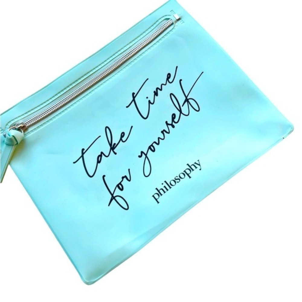 💙✨ Philosophy Light Blue Waterproof Zipper Bag – Stylish & Functional ✨